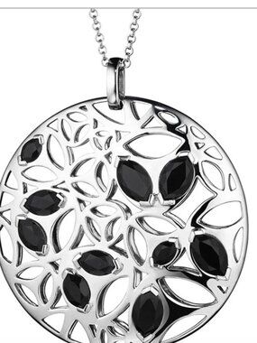 DI MODOLO $1,150 Medallion Black Onyx Large Necklace Sterling Silver